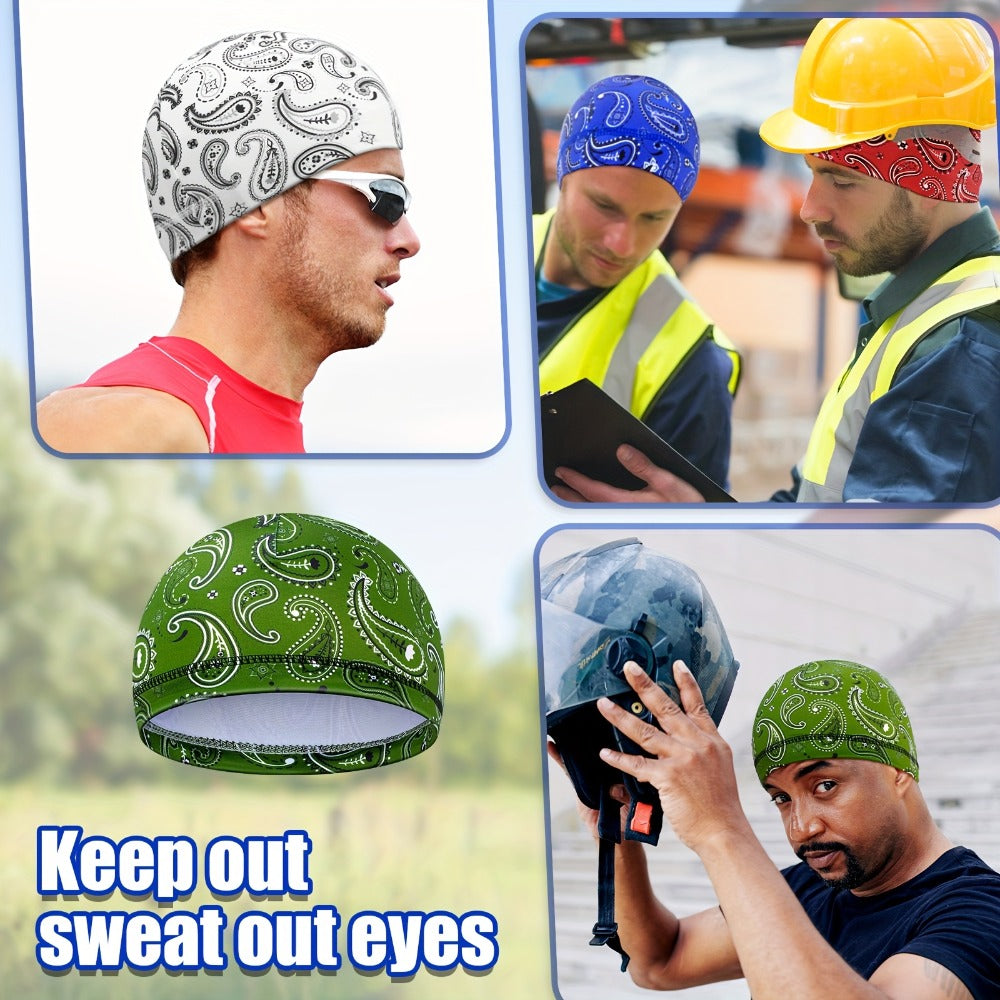 Beanie Hat - Skull Cap 10Pcs Men Cooling Wicking Do Rag Head Wrap Hard Liner Welding - product detail view 3