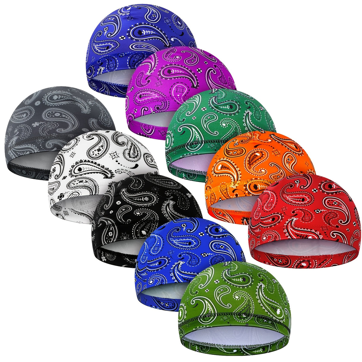 Beanie Hat - Skull Cap 10Pcs Men Cooling Wicking Do Rag Head Wrap Hard Liner Welding - product detail view 6