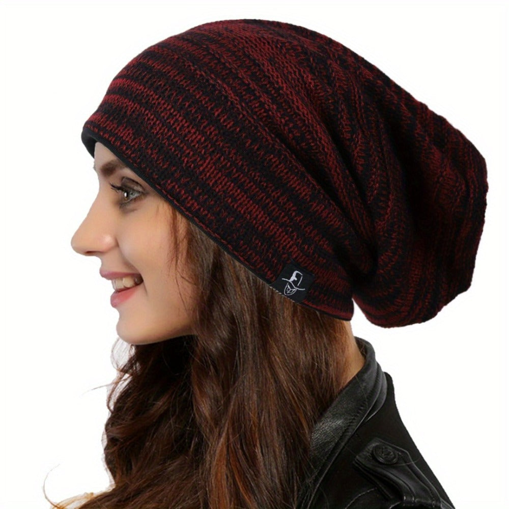 Beanie Hat - Slouchy for Women Ribbed Baggy Skull Cap Turban in Twill & Knit - product detail view 16