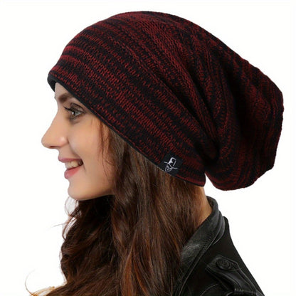 Beanie Hat - Slouchy for Women Ribbed Baggy Skull Cap Turban in Twill & Knit - product detail view 16