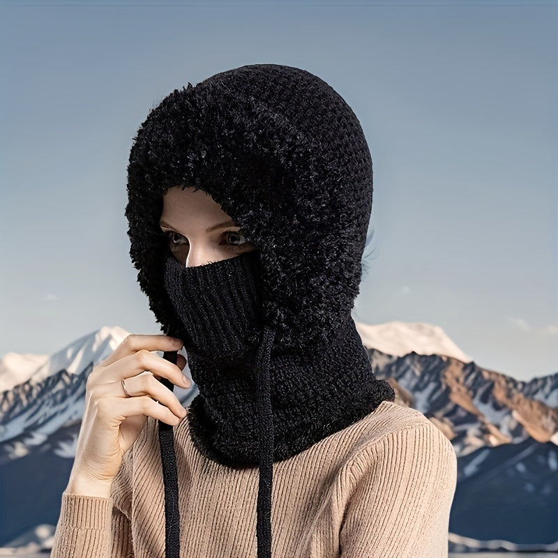 Beanie Hat - Winter & Scarf Set 3-in-1 for Women Knit Plush Elastic Warm Cap for Daily - product detail view 13