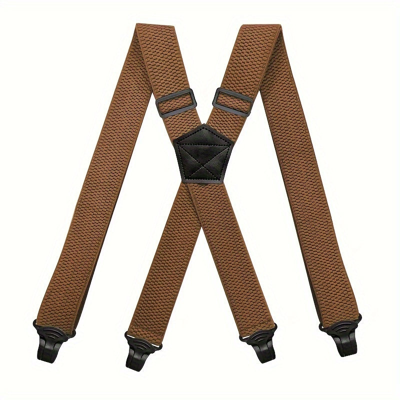 Men's Wide Heavy Duty Work Suspender Adult 4 Clips 120cm Suspenders X Type Elastic Adjustable Strap Braces Work Male Jockstrap