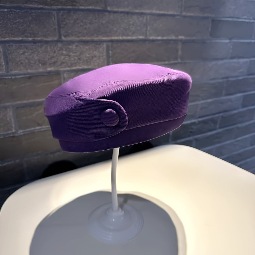 Beret - Hat for Women Octagonal Newsboy Cap Large Head Circumference Polyester - product detail view 4