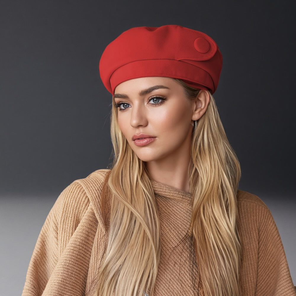 Beret - Hat for Women Octagonal Newsboy Cap Large Head Circumference Polyester - product detail view 9