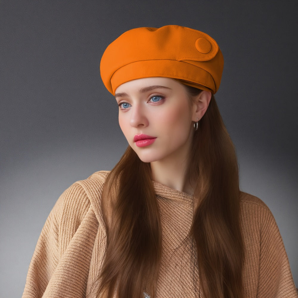 Beret - Hat for Women Octagonal Newsboy Cap Large Head Circumference Polyester - product detail view 11
