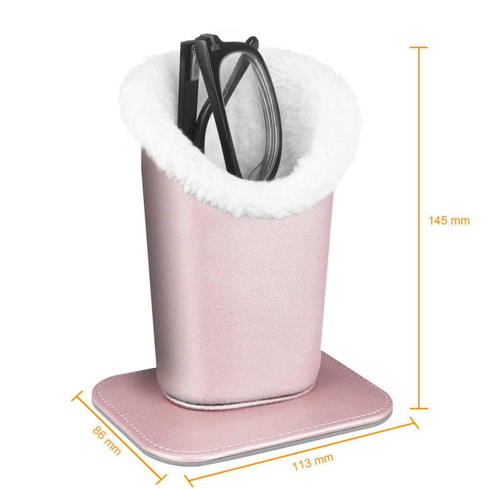 Plush Lined Eyeglasses Holder Protective Glasses Holder Stand Case Anti-scratch Glasses Storage Organizer for Desk, Nightstand, Office