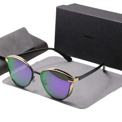 Polarized Sunglasses for Women Thin Temple, Anti-Glare UV Protection, Fits All Face Shapes, Lightweight Slim Frame Fashion Shades — Black Grey, Brown, Blue, Purple, Silver