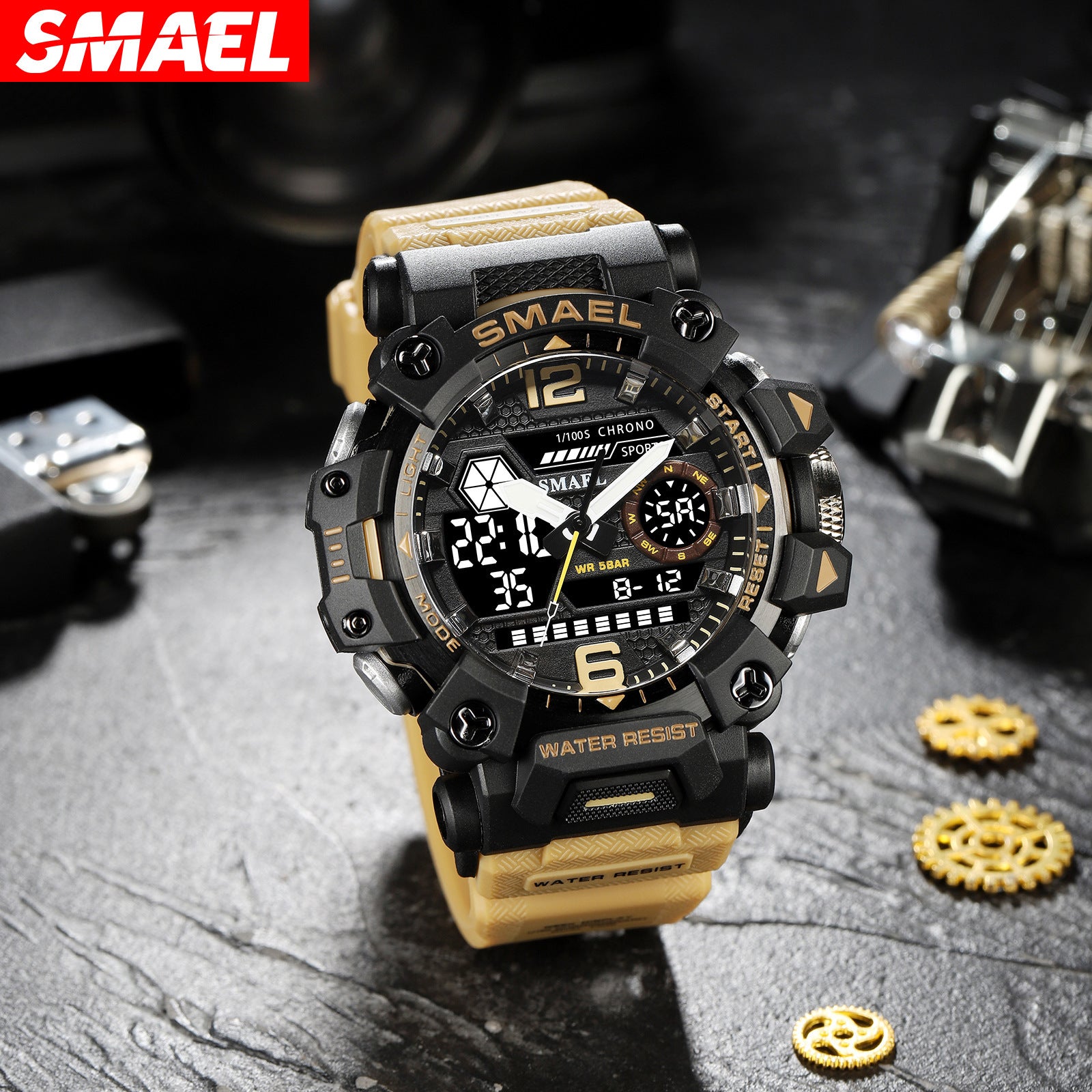 Smael'S Tactical Men'S Sports Watch Features a Military Design, Is Waterproof, Includes a Night Light, Alarm, Calendar, 24-Hour Indicator, And Displays The Week And Month, Making It Ideal for Outdoor Adventures