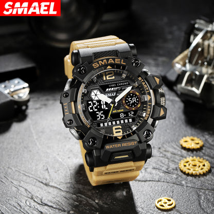 SMAEL Tactical Military Sports Watch for Men — Waterproof, Night Light, Alarm, Calendar