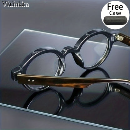 Blue Light Glasses - Blocking 2 Pack Vintage Oversized Square Round Clear Lens PC Frame Unisex - product detail view 9