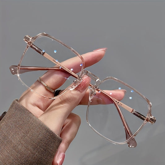 Blue Light Glasses - Blocking Clear Frame with Heart Pattern Legs - Ultra Thin Non-Prescription - main product view