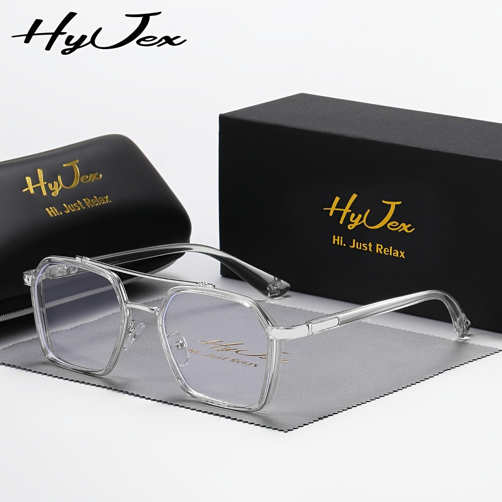 Blue Light Glasses - Blocking Double Beam Metal Frame Non-Prescription Plain Lenses Lightweight - product detail view 5