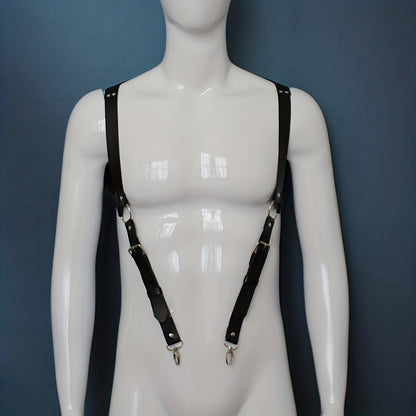 Body Harness - Leather Men Chest Strap Punk Adjustable Shoulder Armor Belt Rave Club - product detail view 10