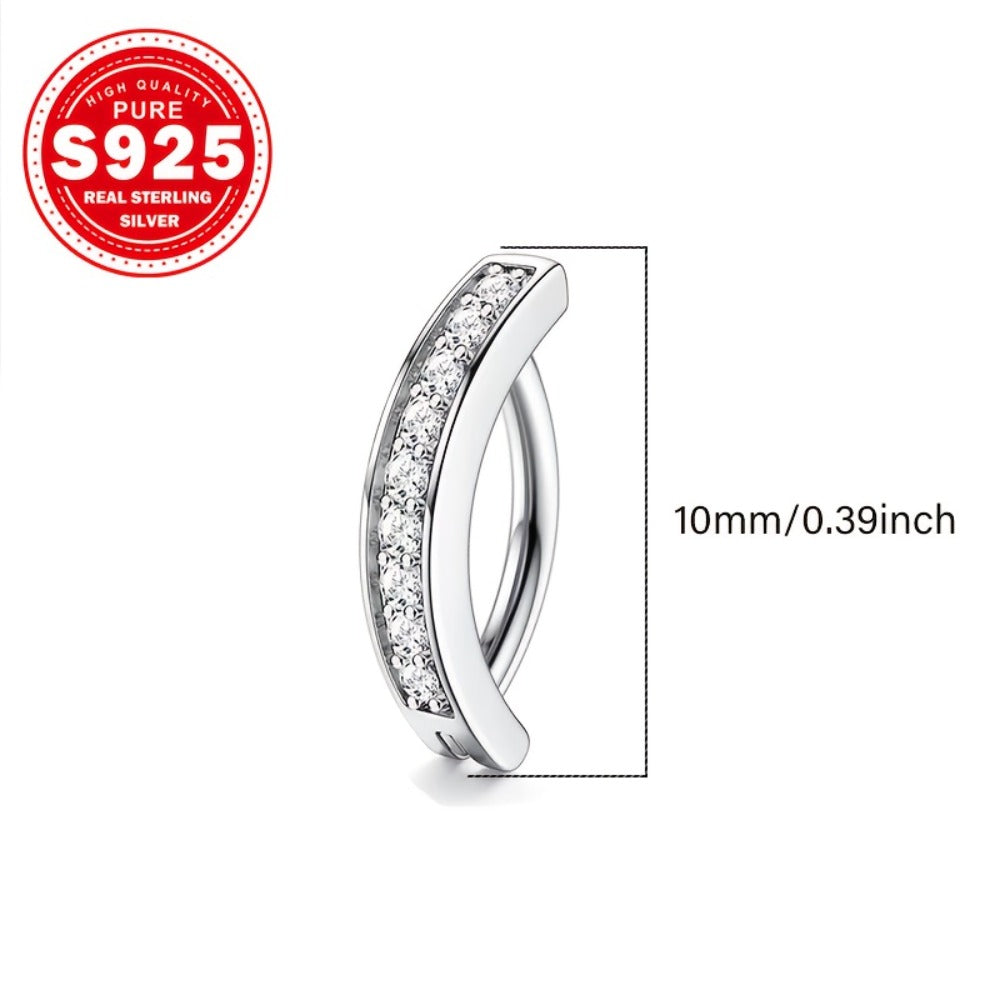 Body Jewelry - Belly Button Ring 925 Sterling Silver CZ Zirconia Navel Piercing Colorful - product detail view 5