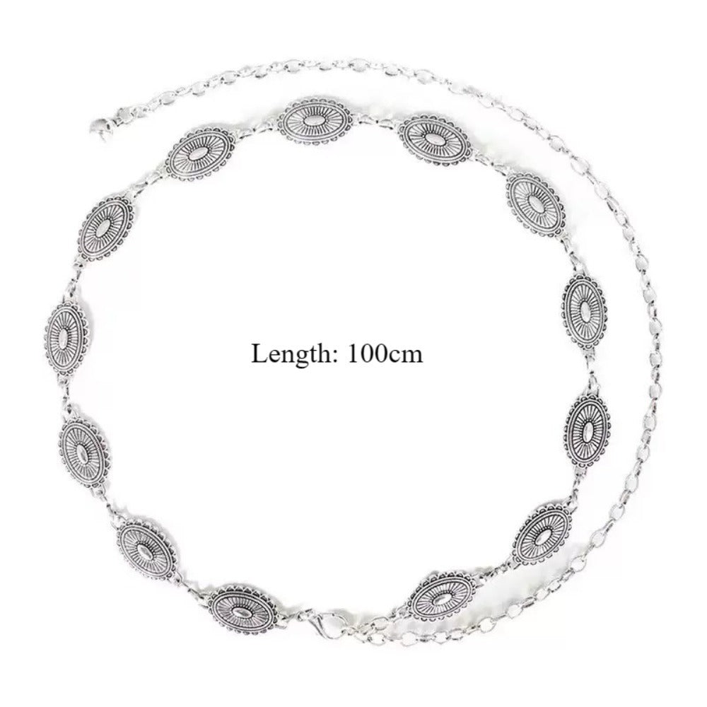 Body Jewelry - Boho Decorative Belt Set for Women 3pcs - Retro Silvery Butterfly Heart - product detail view 5