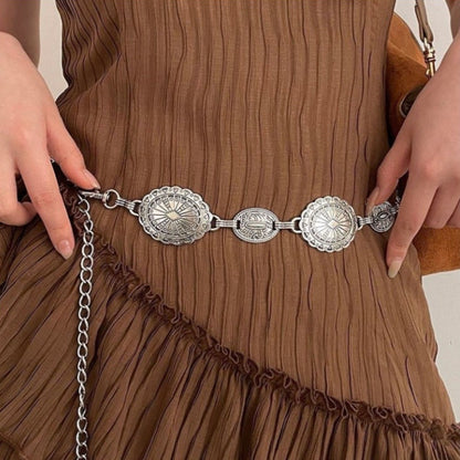 Body Jewelry - Boho Decorative Belt Set for Women 3pcs - Retro Silvery Butterfly Heart - product detail view 6