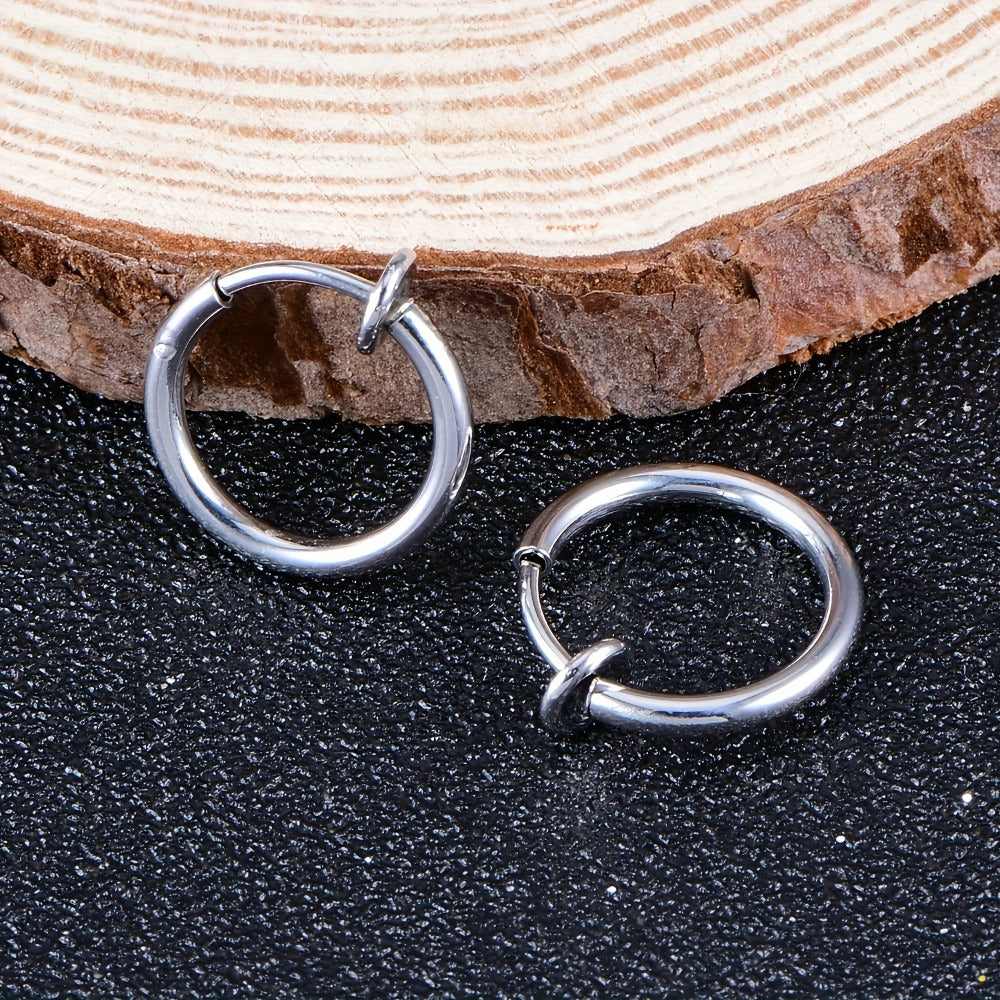 Body Jewelry - Fake Nose Rings Set Clip On Non-Piercing Faux Septum Hoop Sparkling for - product detail view 11