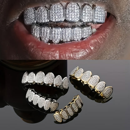 Body Jewelry - Grillz Gold Silver Teeth Punk Style Zirconia Dental Grillz Set for - main product view