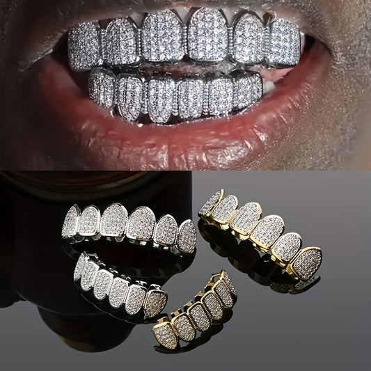 Body Jewelry - Grillz Gold Silver Teeth Punk Style Zirconia Dental Grillz Set for - main product view