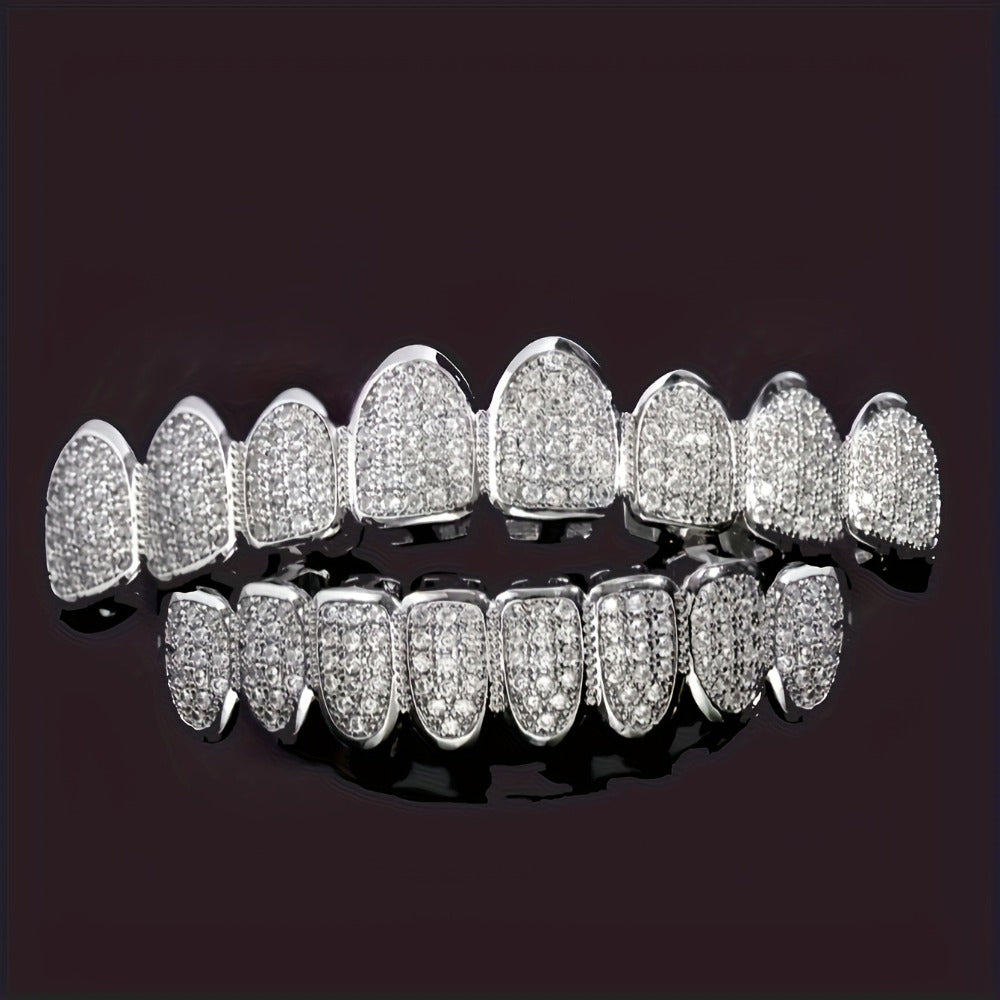 Body Jewelry - Grillz Gold Silver Teeth Punk Style Zirconia Dental Grillz Set for - product detail view 2