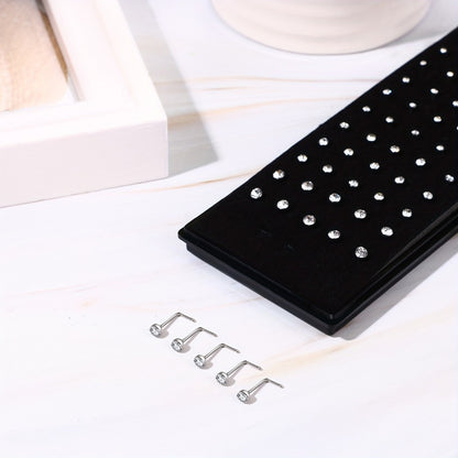 Body Jewelry - Nose Rings Set 60Pcs Stainless Steel L-Shaped Nose Studs Bone Screw - product detail view 8