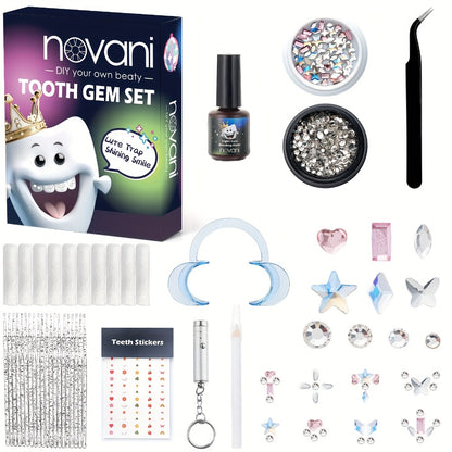 Body Jewelry - Tooth Gem Kit 260pcs DIY Crystal Tooth Gems with Curing Light Applicator - product detail view 2