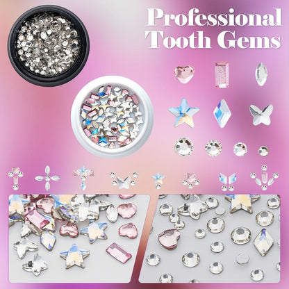 Body Jewelry - Tooth Gem Kit 260pcs DIY Crystal Tooth Gems with Curing Light Applicator - product detail view 5