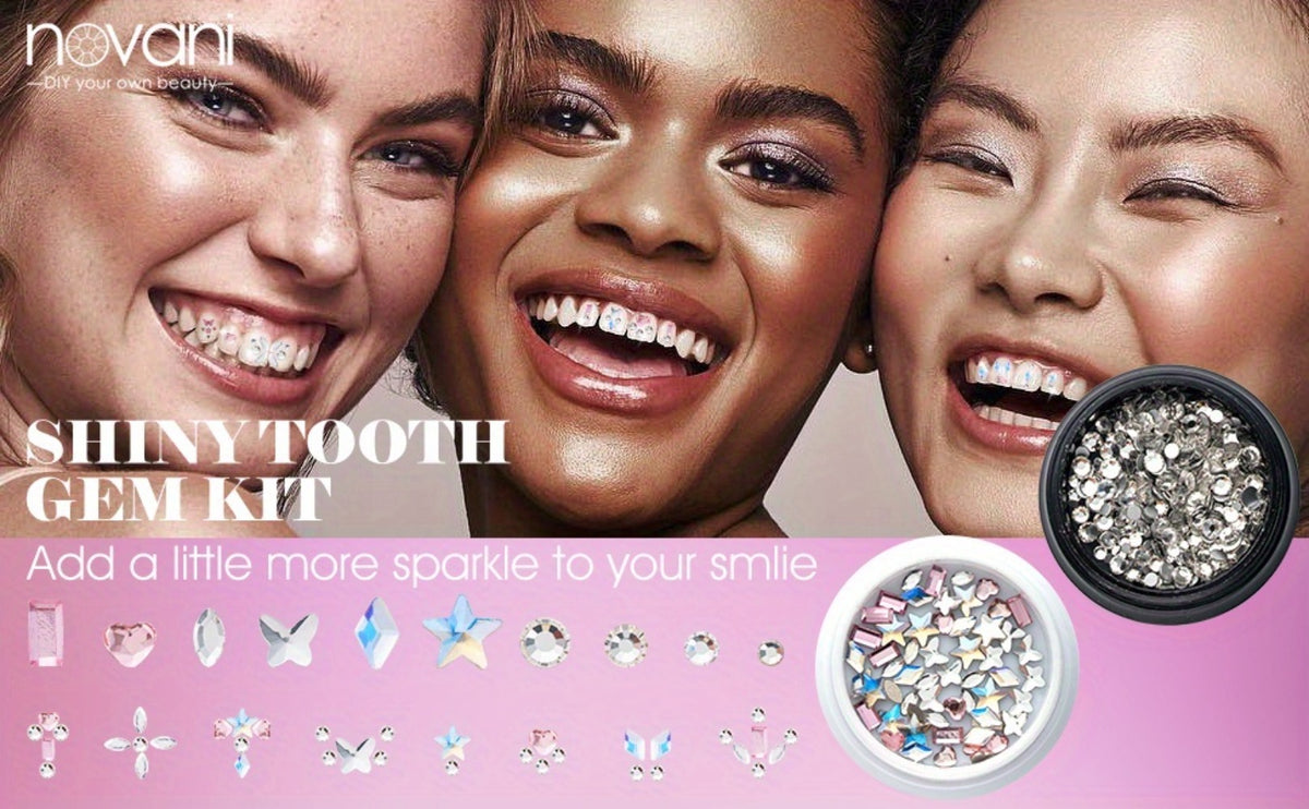 Body Jewelry - Tooth Gem Kit 260pcs DIY Crystal Tooth Gems with Curing Light Applicator - product detail view 10