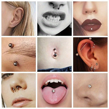 Body Piercing Kit - 120 Pieces Professional DIY Set 14G 16G Medical Stainless Steel Needles - product detail view 5