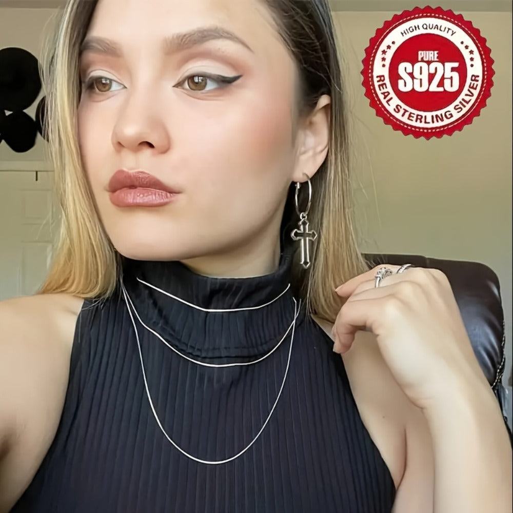 Box Chain Necklace - 925 Silver Box Chain, Minimal Layering Chain - 925 silver detail