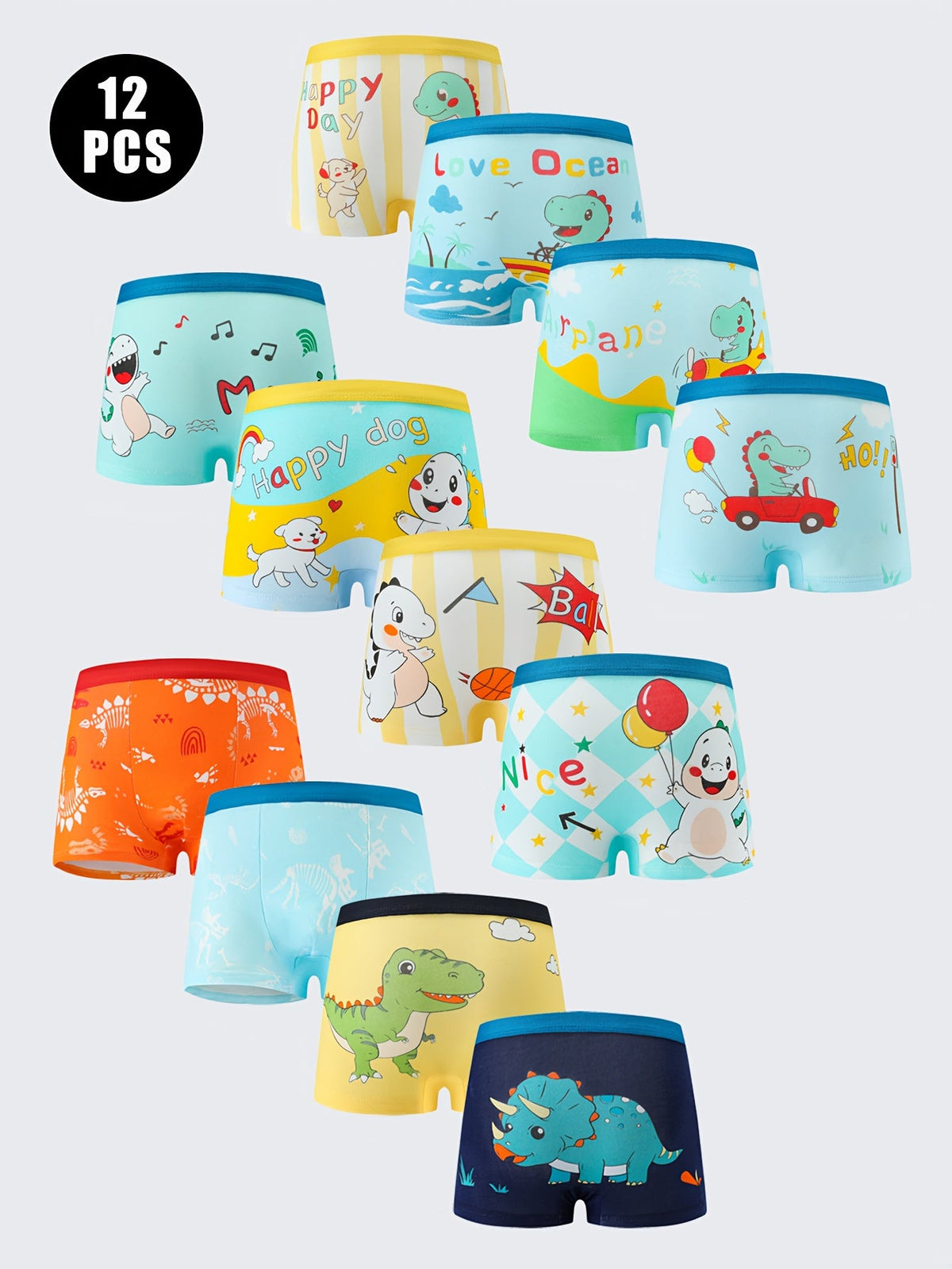 Boys' Boxer Briefs - 12-Pack Dinosaur Print – view 6