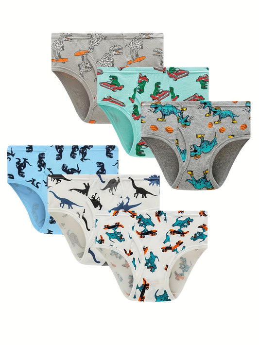 Boys' Briefs - 6-Pack Dinosaur Print – Boys' Mixed colors – main product image