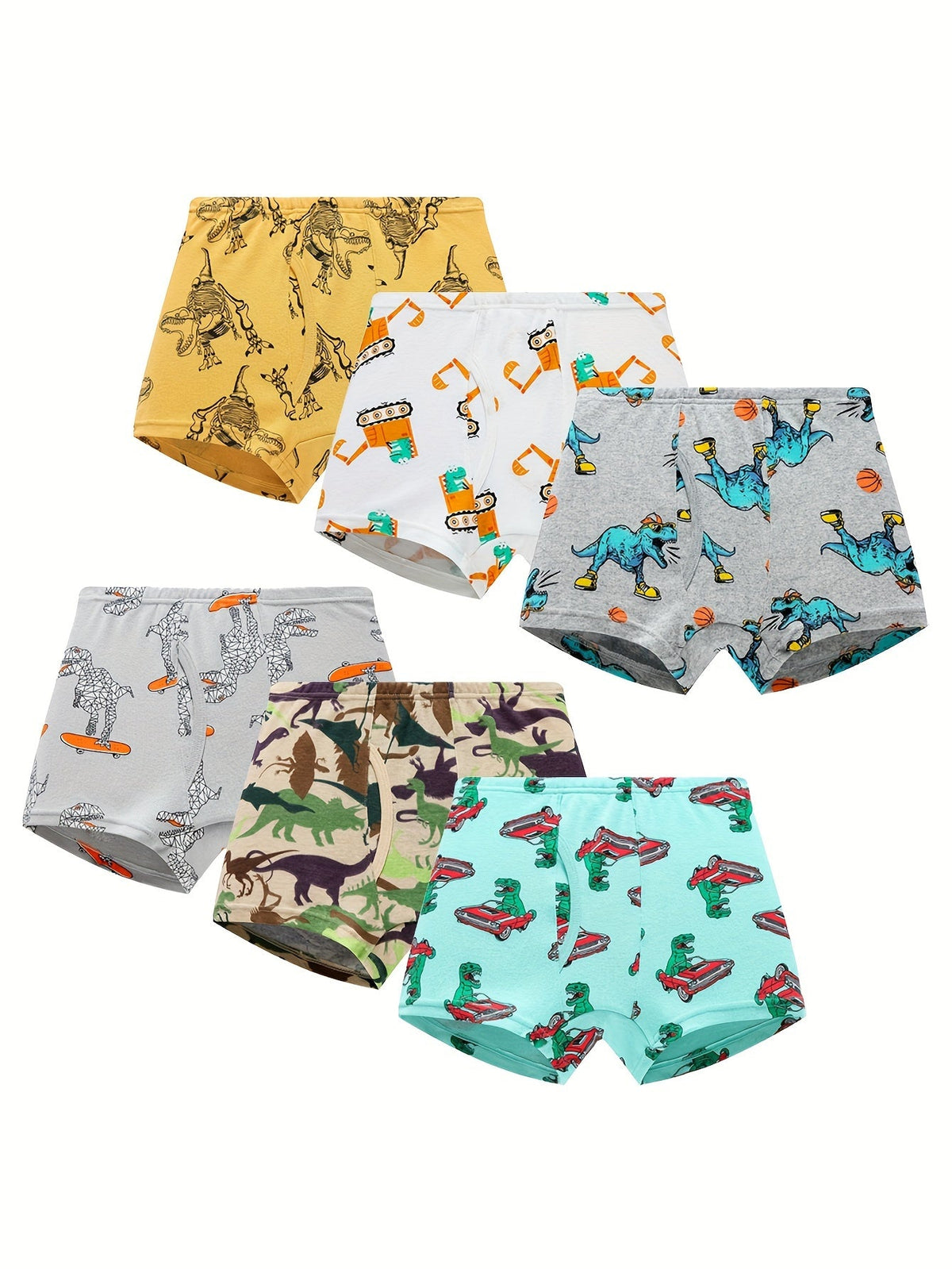 Boys' Briefs - 6-Pack Dinosaur Print – Mixed colors Knit – view 8