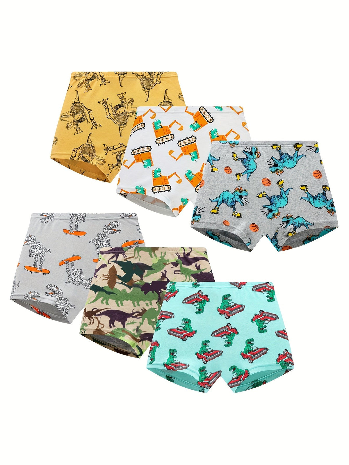 Boys' Briefs - 6-Pack Dinosaur Print – Mixed colors Knit – view 9