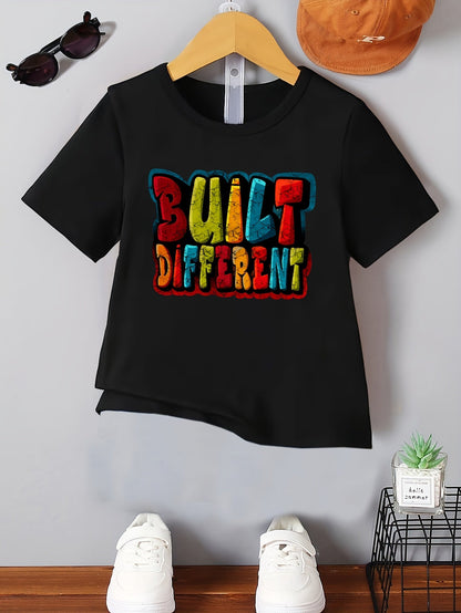 Boys' Built Different T-Shirt - Creative Graphic – view 4