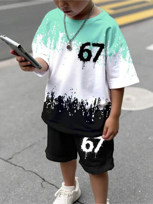 Boys' Casual Outfit Set - Short Sleeve Summer 1701 – main product image