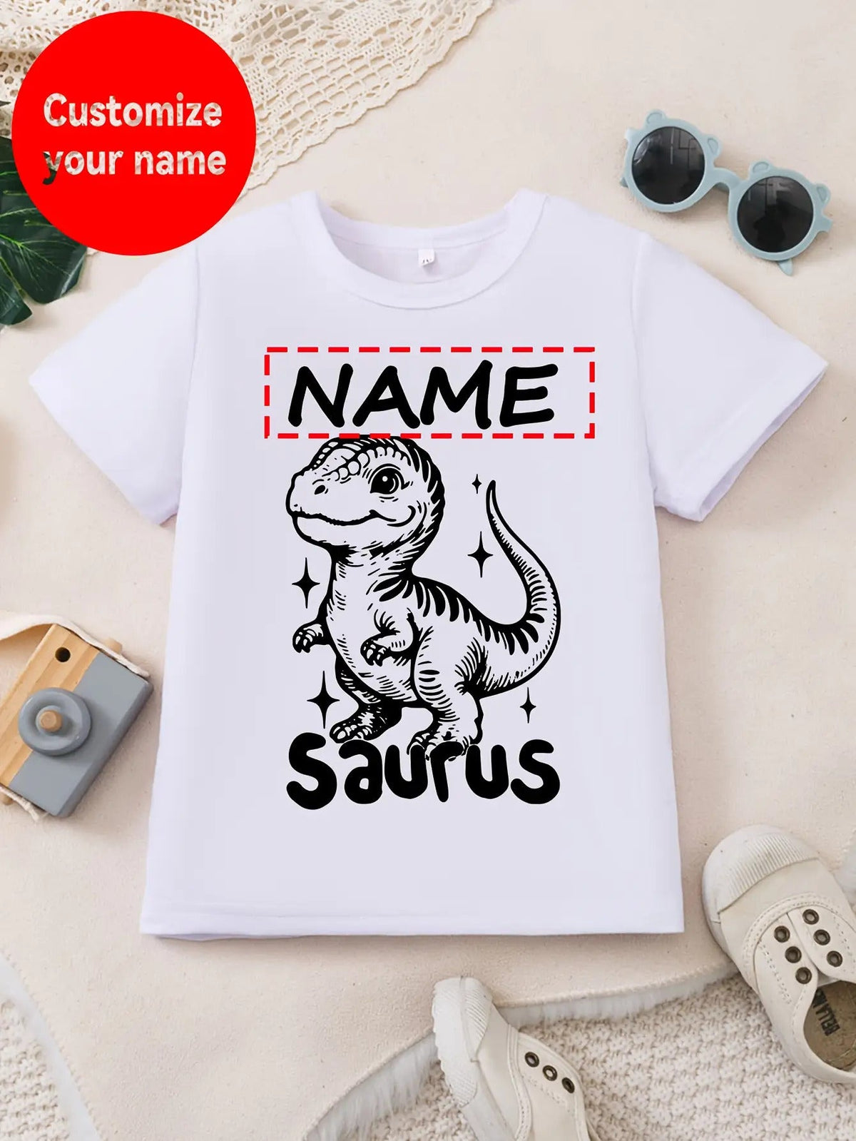 Boys' Custom Name Dinosaur T-Shirt - Personalized – view 6