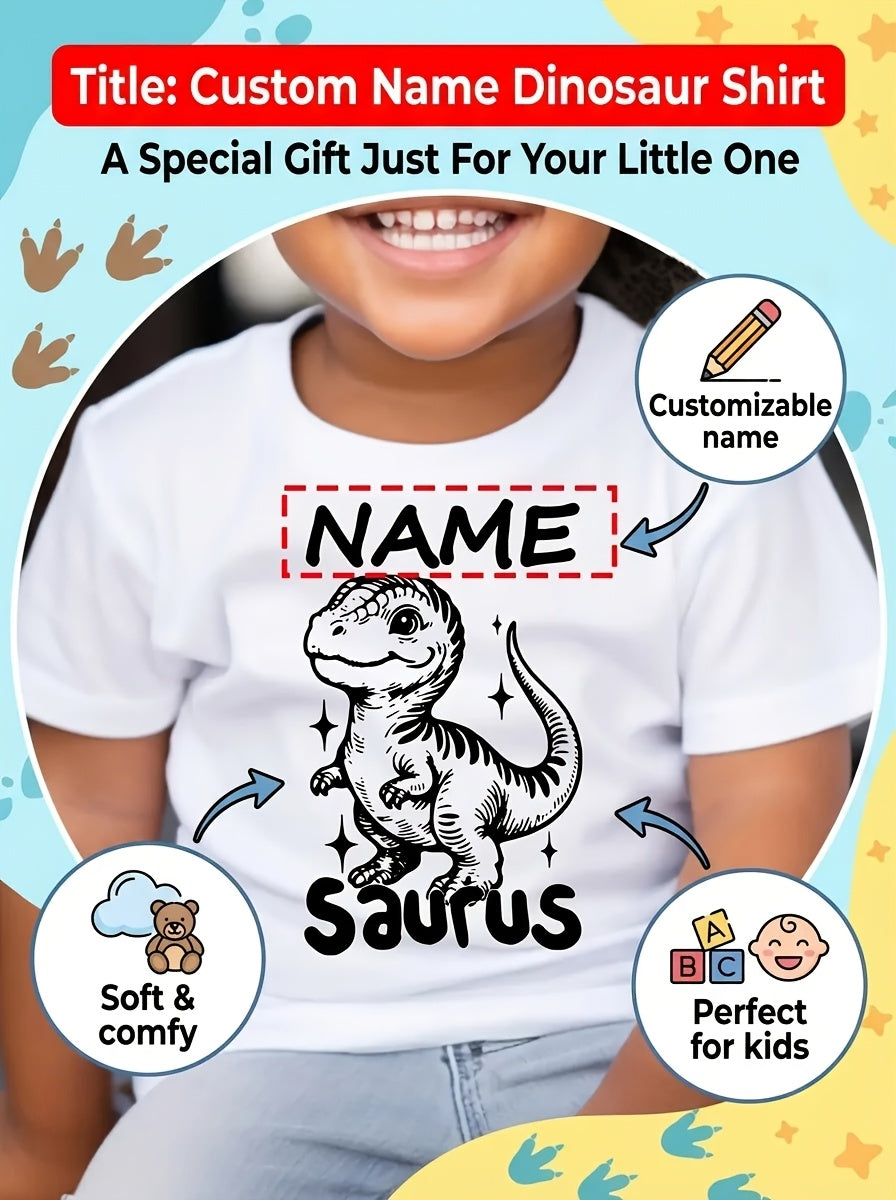 Boys' Custom Name Dinosaur T-Shirt - Personalized – view 11