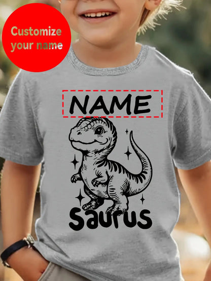 Boys' Custom Name Dinosaur T-Shirt - Personalized – view 22