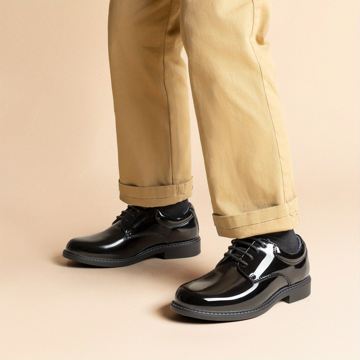 Boys Dress Shoes - Comfort Fit – Black / White – main product image