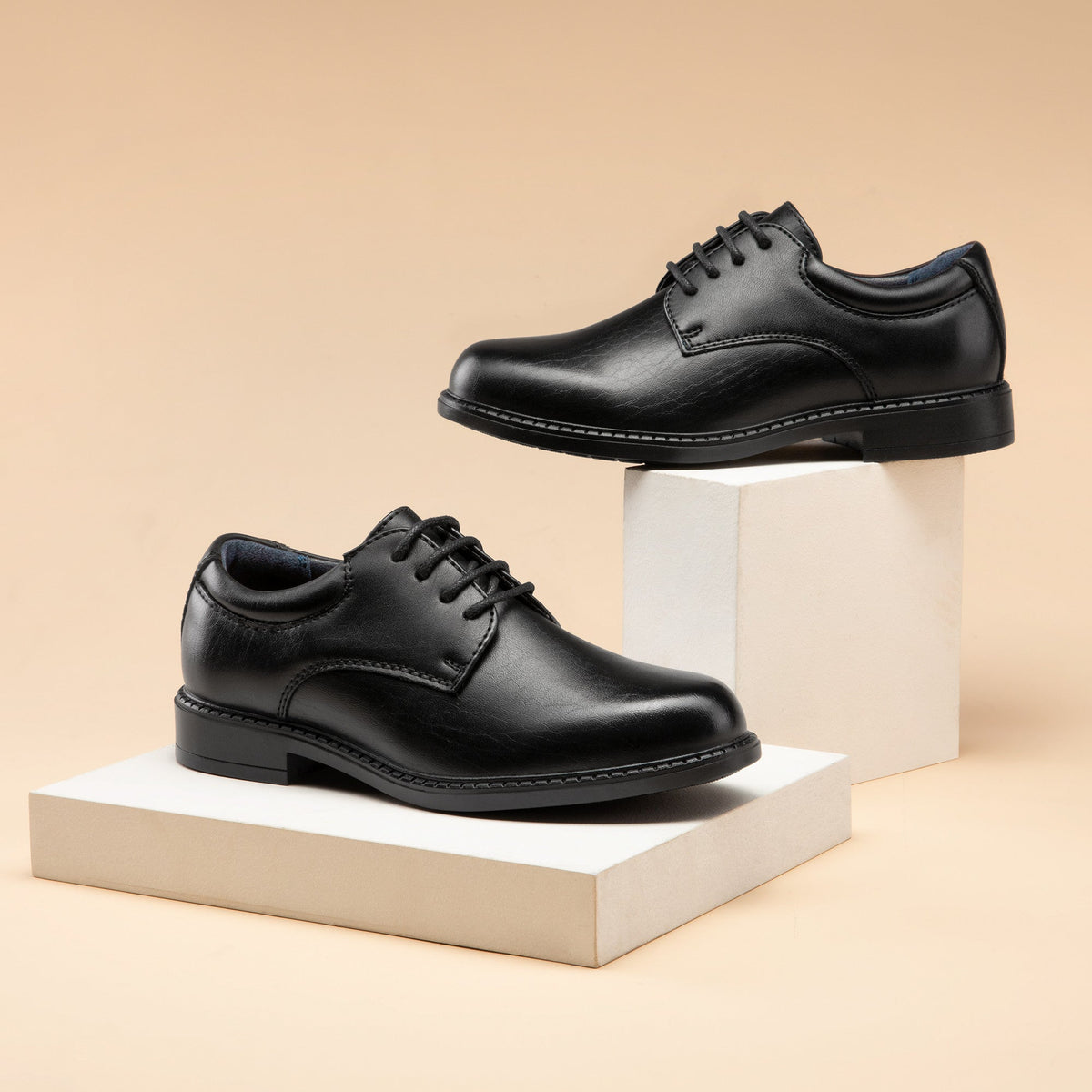 Boys Dress Shoes - Comfort Fit – Black / White – view 5