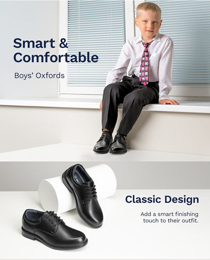 Boys Dress Shoes - Comfort Fit – Black / White – view 7