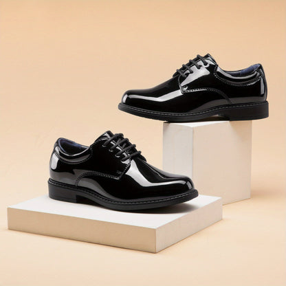 Boys Dress Shoes - Comfort Fit – Black / White – Black option – view 2