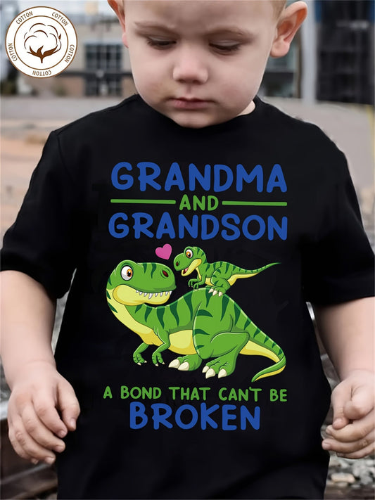 Boys' Grandma & Grandson T-Shirt - Family Quote – Black option – main product image