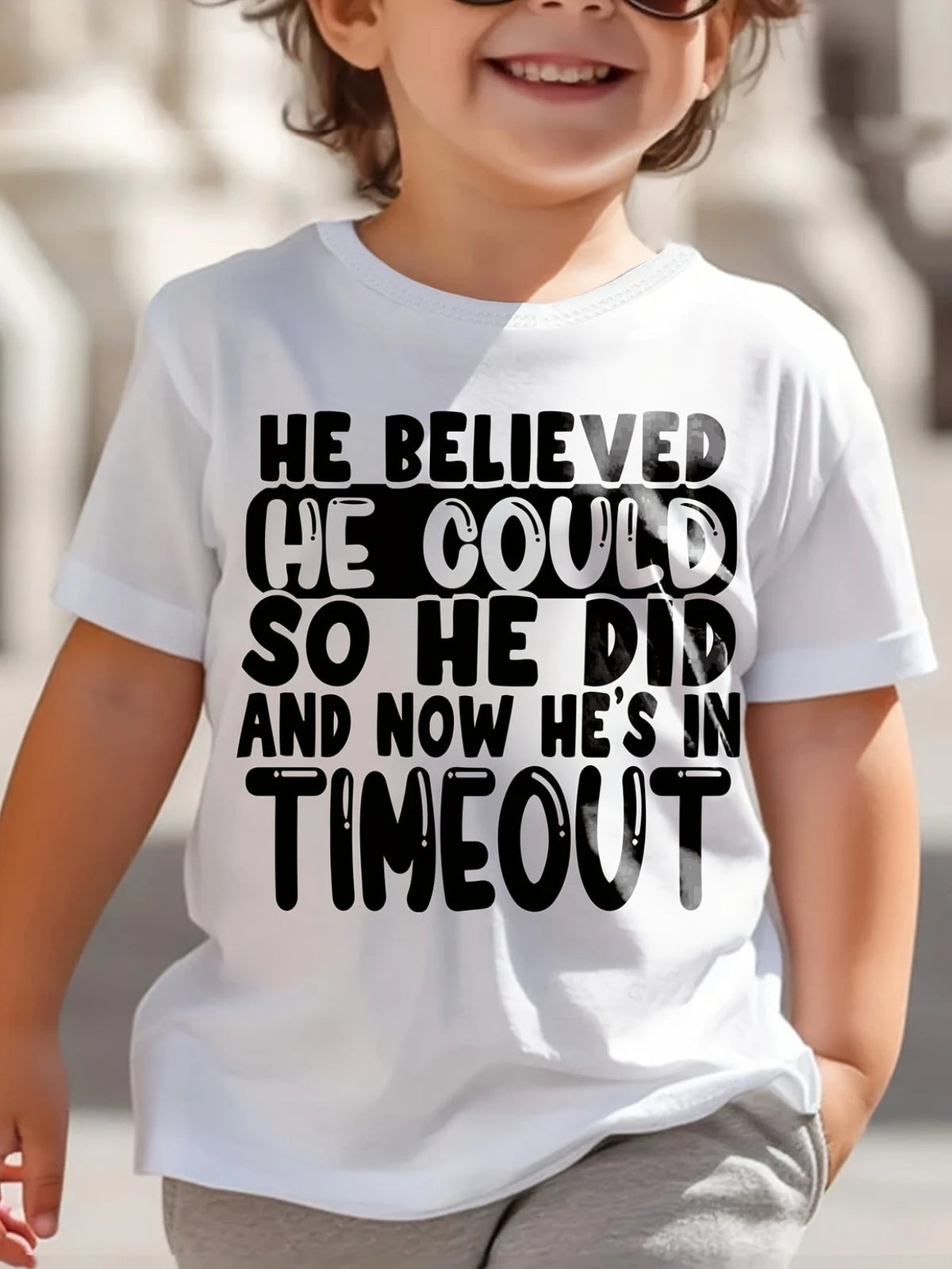 Boys' He Believed T-Shirt - Inspirational Quote – view 6