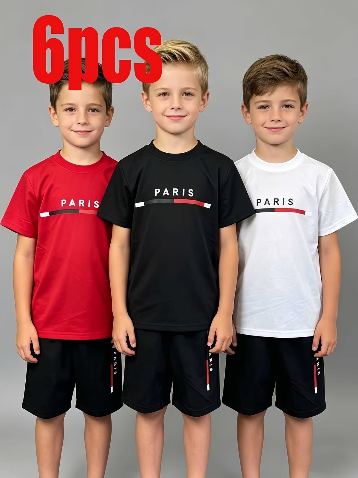 Boys' Printed T-Shirt & Shorts Set - 6-Piece 3909 – view 6