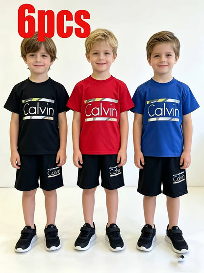 Boys' Printed T-Shirt & Shorts Set - 6-Piece 3909 – view 8