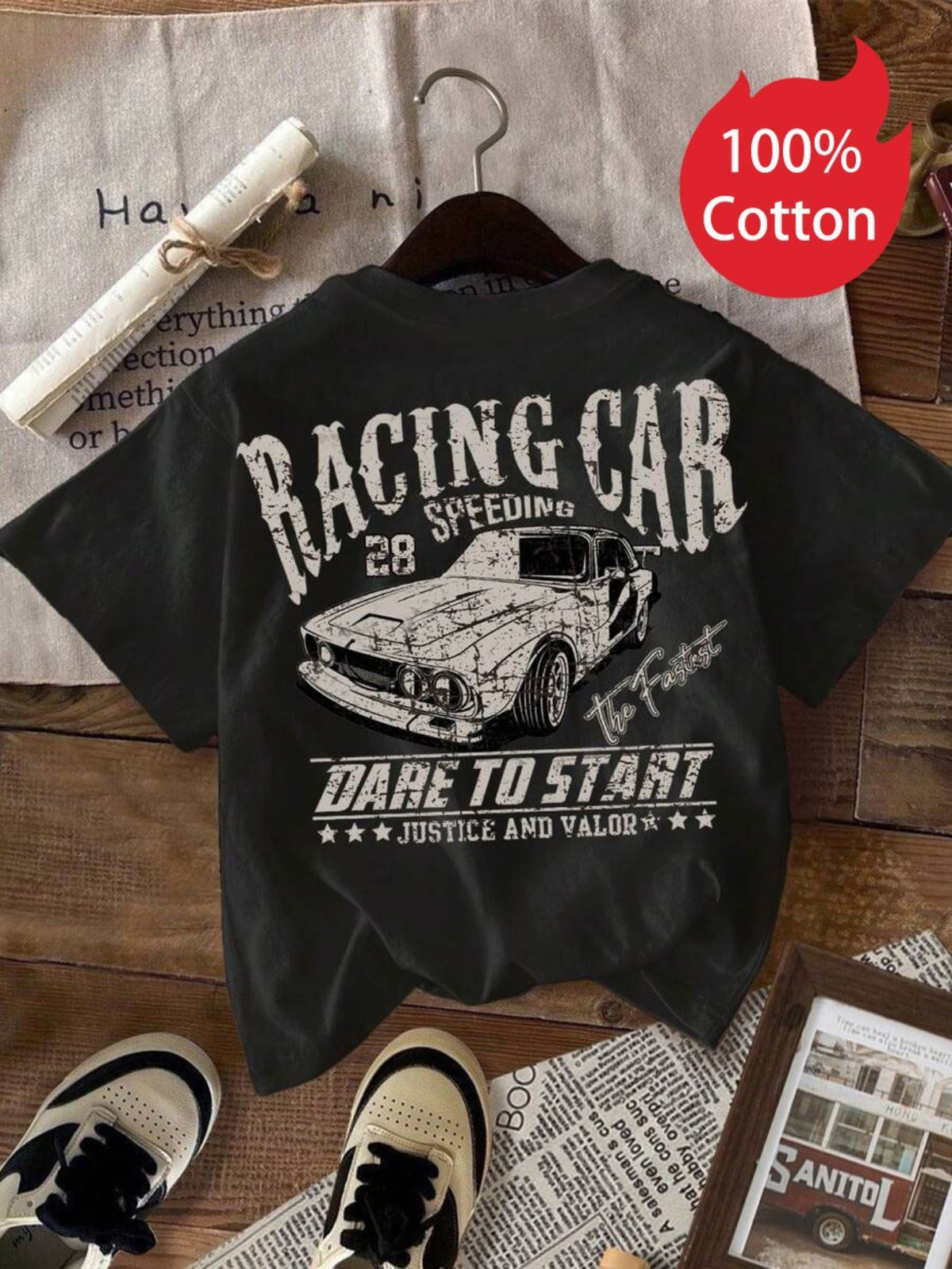 Boys' Retro Racing Car T-Shirt - Short Sleeve – view 2