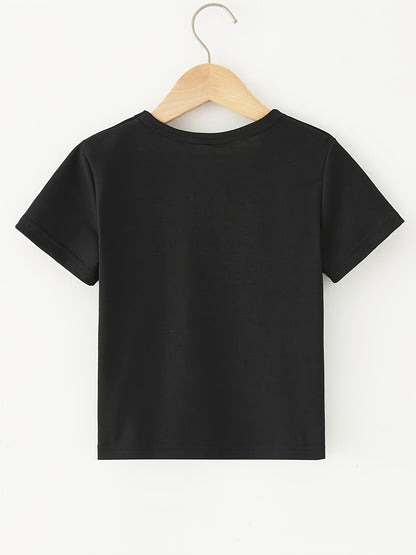 Boys's Graphic Print T-Shirt - Short Sleeve – Black – view 2