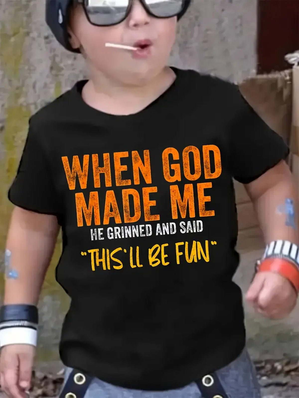 Boys' When God Made Me T-Shirt - Funny Quote – view 6